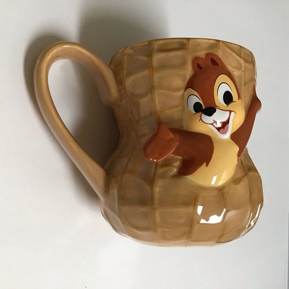 Disney Parks Chip and Dale Coffee Mug Peanut Ceramic 3D Nut Tea Cup Chipmunks - Picture 9 of 11